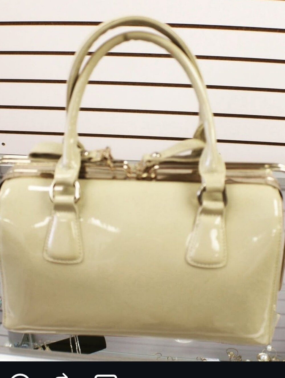 Yellow Patent Top-Handle Satchel Structure